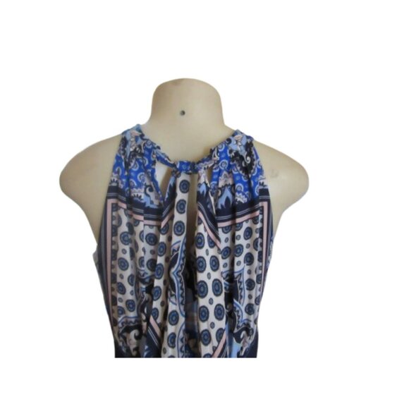 Eliza J Boho Scarf Print Halter Crepe De Chine Maxi Dress in Size 4 - Picture 6 of 9